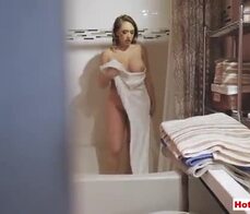 My busty MILF stepmom shows me how to play with pussy