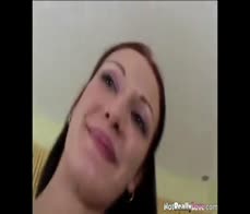 Sweet brunette Casting POV and Blowjob closeup