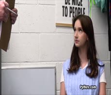 Thief hottie puts her legs up for officer