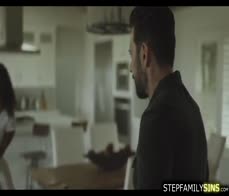 Petite ebony stepdaughter squirting on stepdads big cock