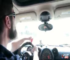 GROOBYGIRLS - Redhead Gets Horny In Car And Driver Fucks Her