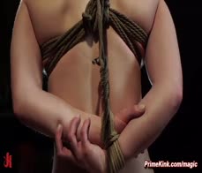 Bound with weight on her knees Kate Kennedy gets gagged by master The Pope