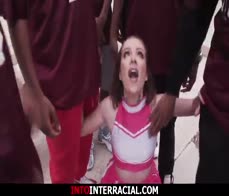 Small tits petite cheerleader gets gangbanged by seven bbcs