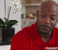 Cute brunette teen tries to fit a BBC into her pussy