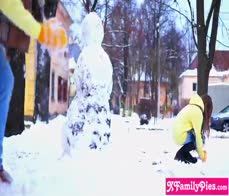 Russian teen Mirka gets warm again by sucking and riding boyfriends cock