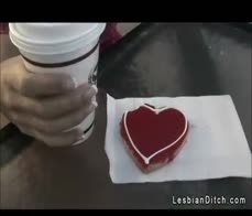 Two hot lesbians cudling and licking in bed