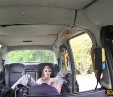 The taxi driver warms her up 