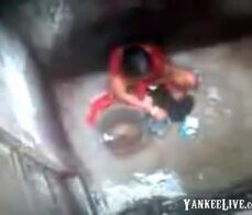 Neighbor girl bathing