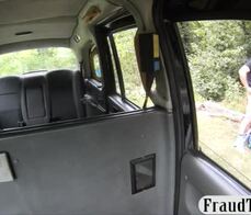 Busty babe gets nailed by nasty driver