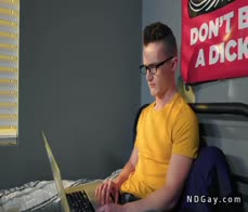 Dorm room mates anal fucking in a single bed