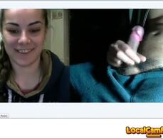 Horny mature flashes one tit