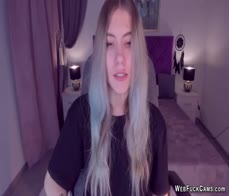 Tattooed busty teen SimaDark flashes shaved pussy on solo webcam show