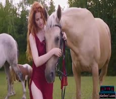 Gorgeous hot redhead MILF Heidi Romanova outdoor solo for Playboy