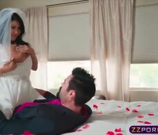 Busty bride gets fucked by her crush on wedding night