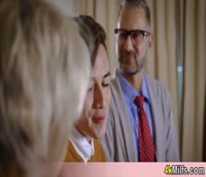 Beautiful MILF seduced her stepson for a quick session because she loves taboo sex