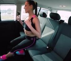 FUCKED IN TRAFFIC - Sexy Czech beauty Mea Melone fucks taxi driver in the backseat of the car