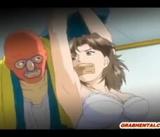 Muzzled housewife fucked on the terrace