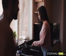 Milf stepmom flirting with stepson then letting him fuck her