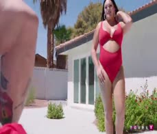 TGIRLS XXX - Blair Carter Desired & Fucked By Pool boy