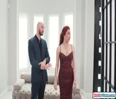 Busty shemale client Ariel Demure analed by personal shopper