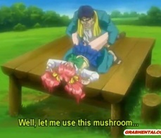 Anime girl fucked at the park