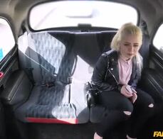 Shy blonde teen with natural tits gets fucked in a cab