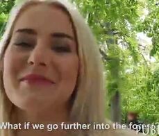 Blonde eurobabe flashes boobs and fucked