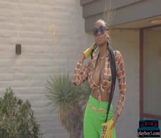 Huge natural tits Ebony playboy model Nyla shows off everything