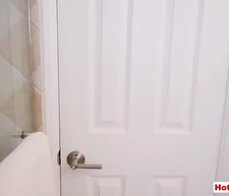 My blonde MILF stepmother heals my cock with her mouth