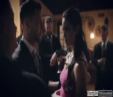 Busty latina escort is fucked in public