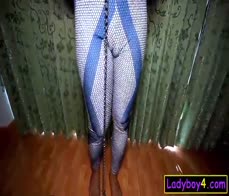 Cock sucking champ this big boobs Asian shemale ladyboy from Thailand