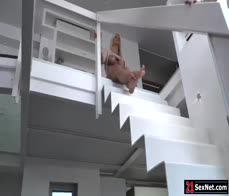 Big tits milf sucking her foot while fucking her husband