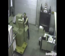 Couple having Blowjob at warehouse