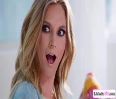 Lesbian stepmom making her blonde teen stepdaughter squirt