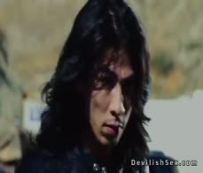 Tight bodied man fucks busty Asian with a big cock