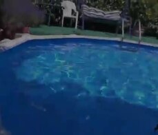 LA NOVICE - French brunette BBW gets anal fucked by the pool
