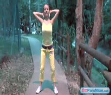 Teen with giant titties gets them out