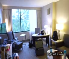Surprise BBC foursome with hot blondes at a hotel room