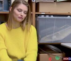 Skinny blonde shoplifter punish fucked