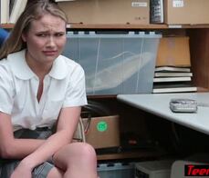 Shy blonde teen thief punish fucked by a LP officer