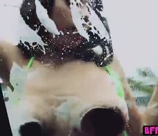 Tight teen BFFs take care of cars and big cocks too