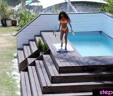 Ebony teen stepsister fucked by big cocked stepbrother