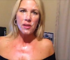 Leaving her face soaked after the blowjob