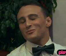 Amateur chick fuck with her BF at a masquerade ball