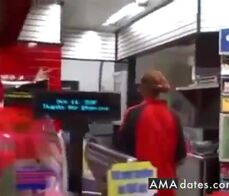 Black store clerk sucks white cock on the job ebony