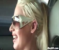 Busty blonde tit fucks and sucks on hard cock