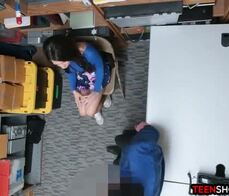 Stealing teen busted and fucked by the stores security guard