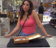 Brunette leaves with a bonus at the pawn shop