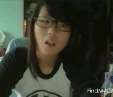 Cute asian on webcam