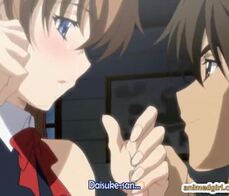 Bondage hentai tittyfucking and facial cumming